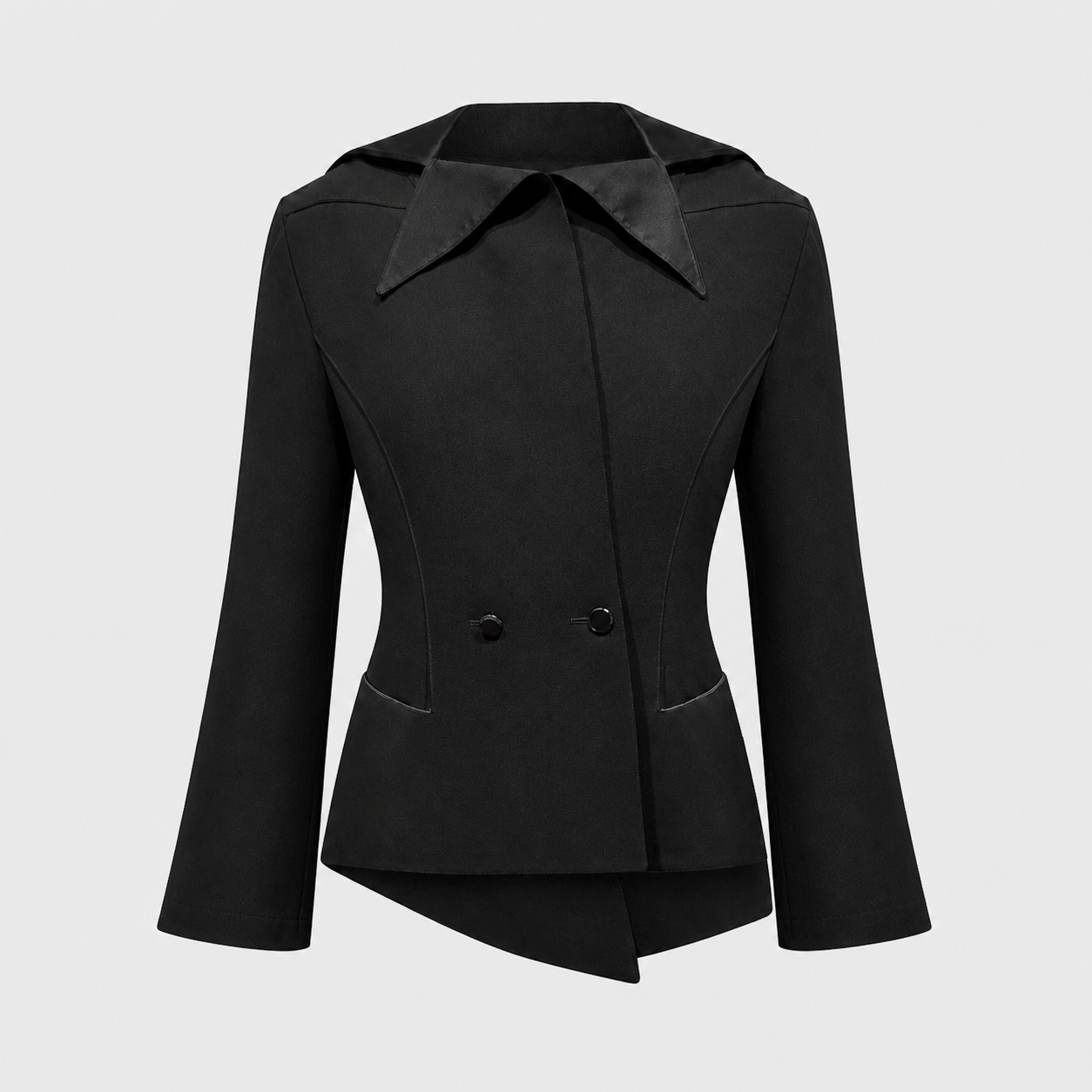 Black Satin Sculpted Jacket Thierry Mugler FW 1979 by Azzedine Alaia