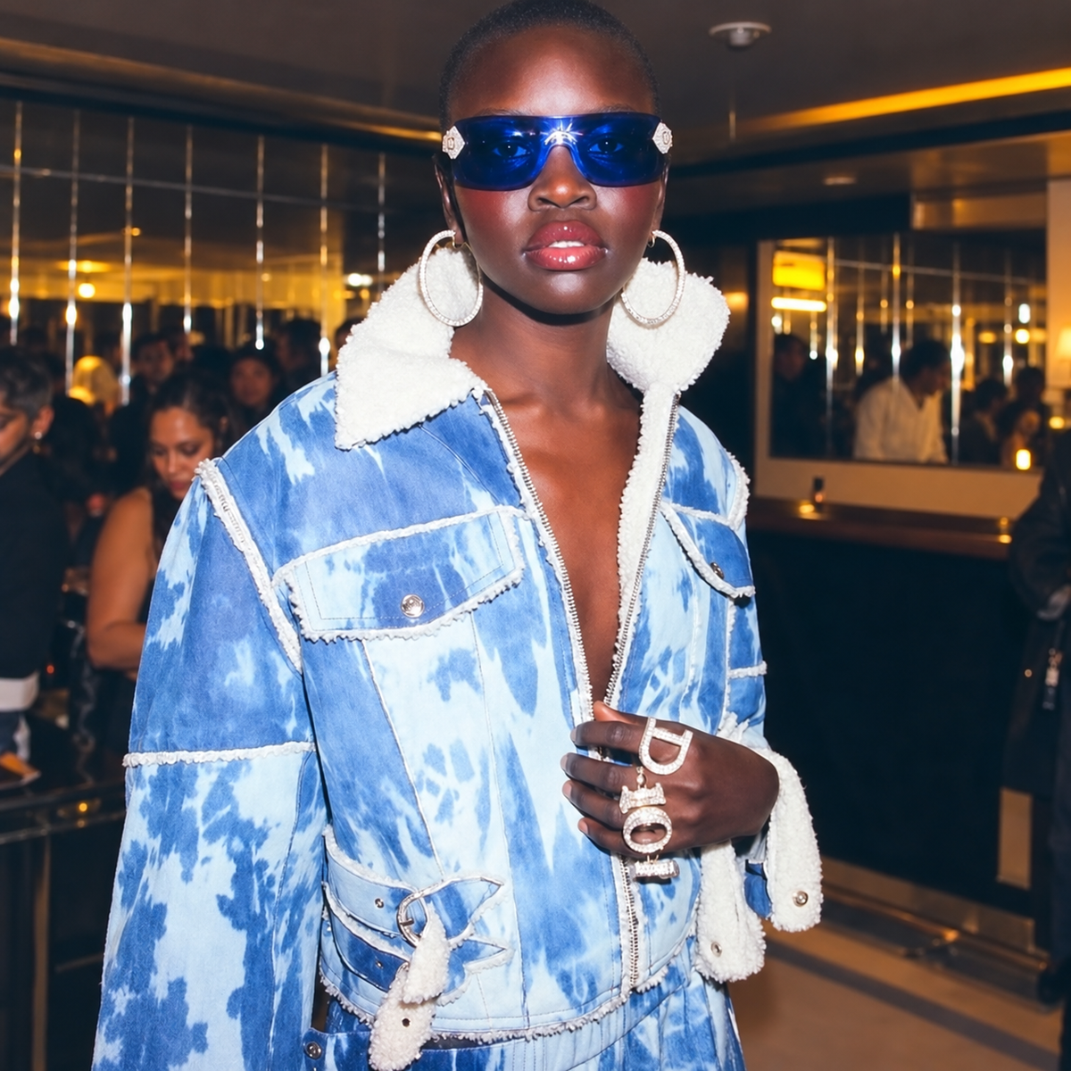 Dior by Galliano F/W 2000 "Alek" Gold Plated Blue Sunglasses