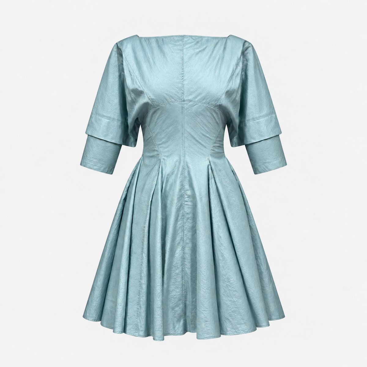 Light Blue Nylon Skater Mini Dress Alaïa SS 1988