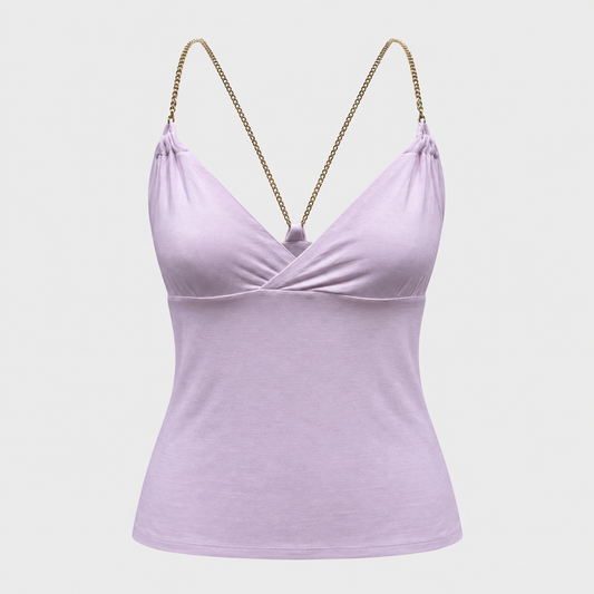 Lilac Jersey Chain-Strap Top Versace 2000s