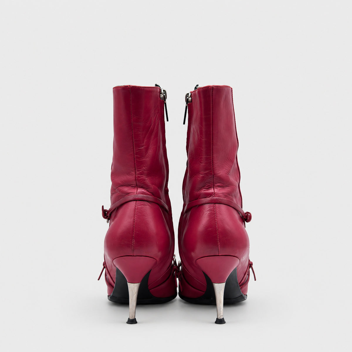 Red Leather Hardcore Bondage Boots Dior FW 2003 by John Galliano
