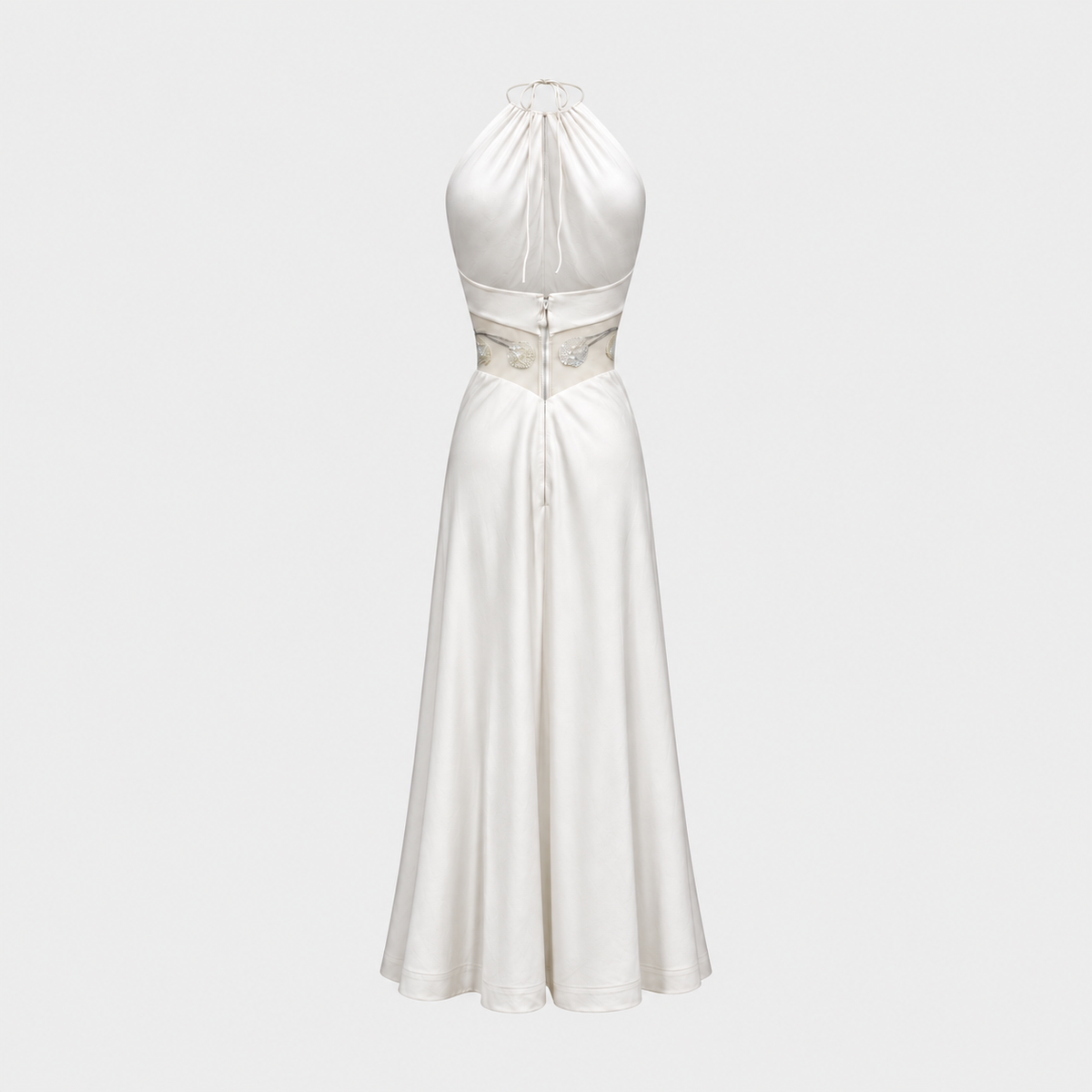Beige Sequined Dress Loris Azzaro 1970s