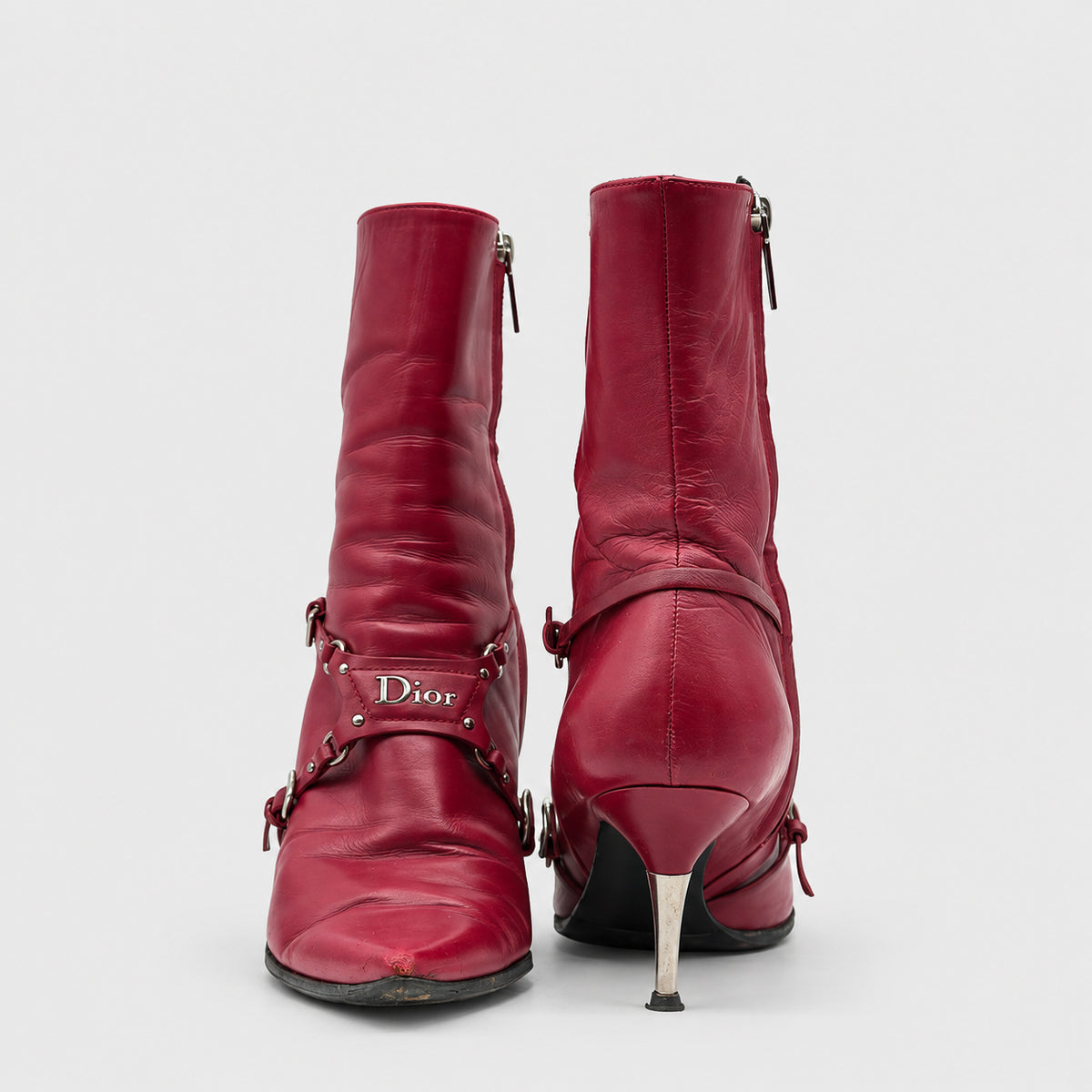 Red Leather Hardcore Bondage Boots Dior FW 2003 by John Galliano