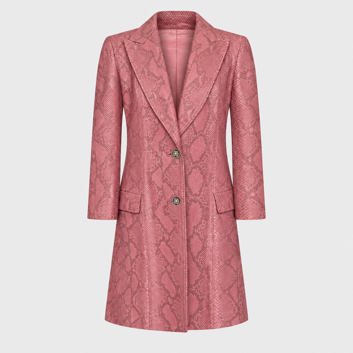 Pink Python-Print Coat Versace FW 1994 by Gianni Versace