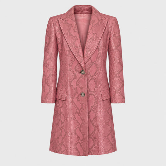 Pink Python-Print Coat Versace FW 1994 by Gianni Versace