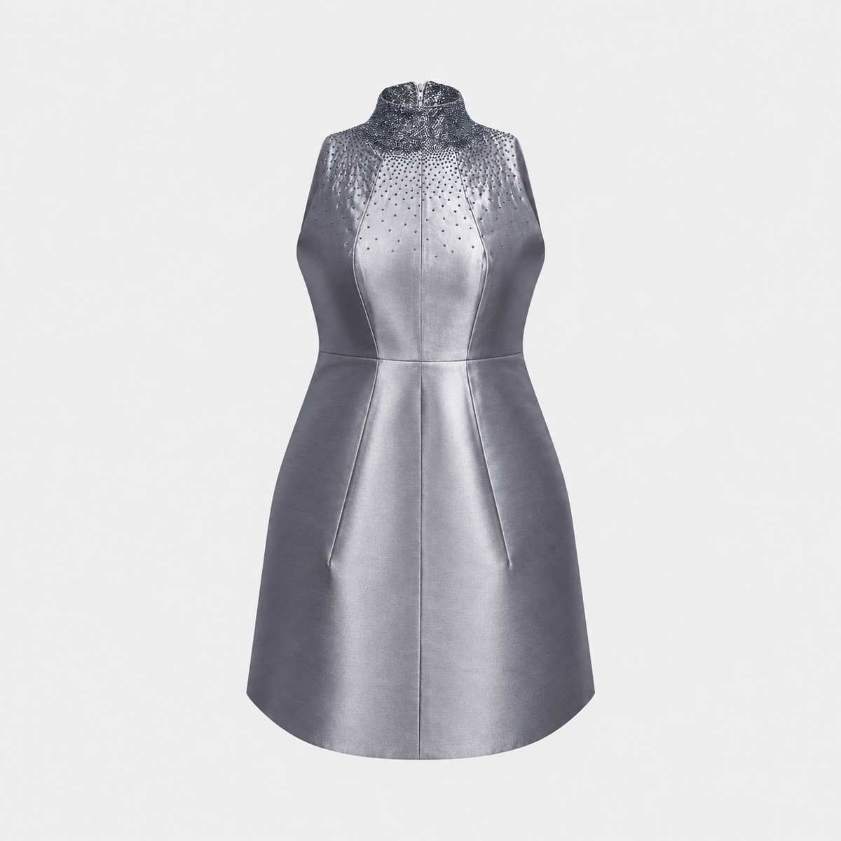 Grey Beaded A-Line Dress Prada 1990s