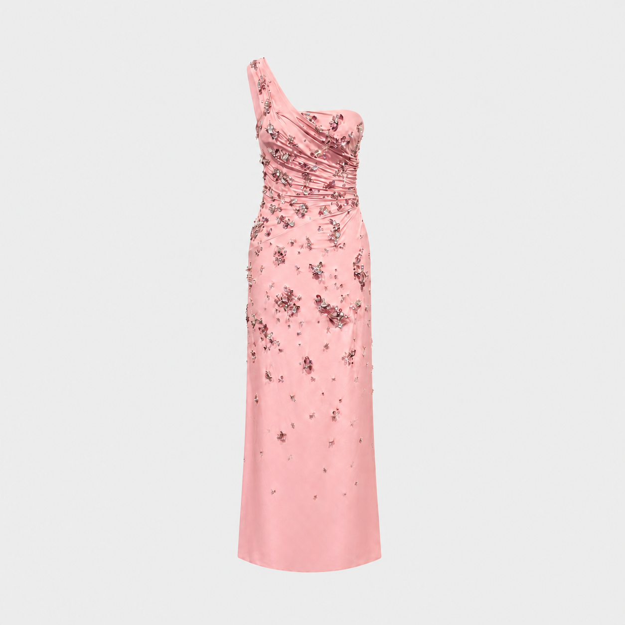 Pink Crystal Embellished One-Shoulder Gown Versace SS 2009