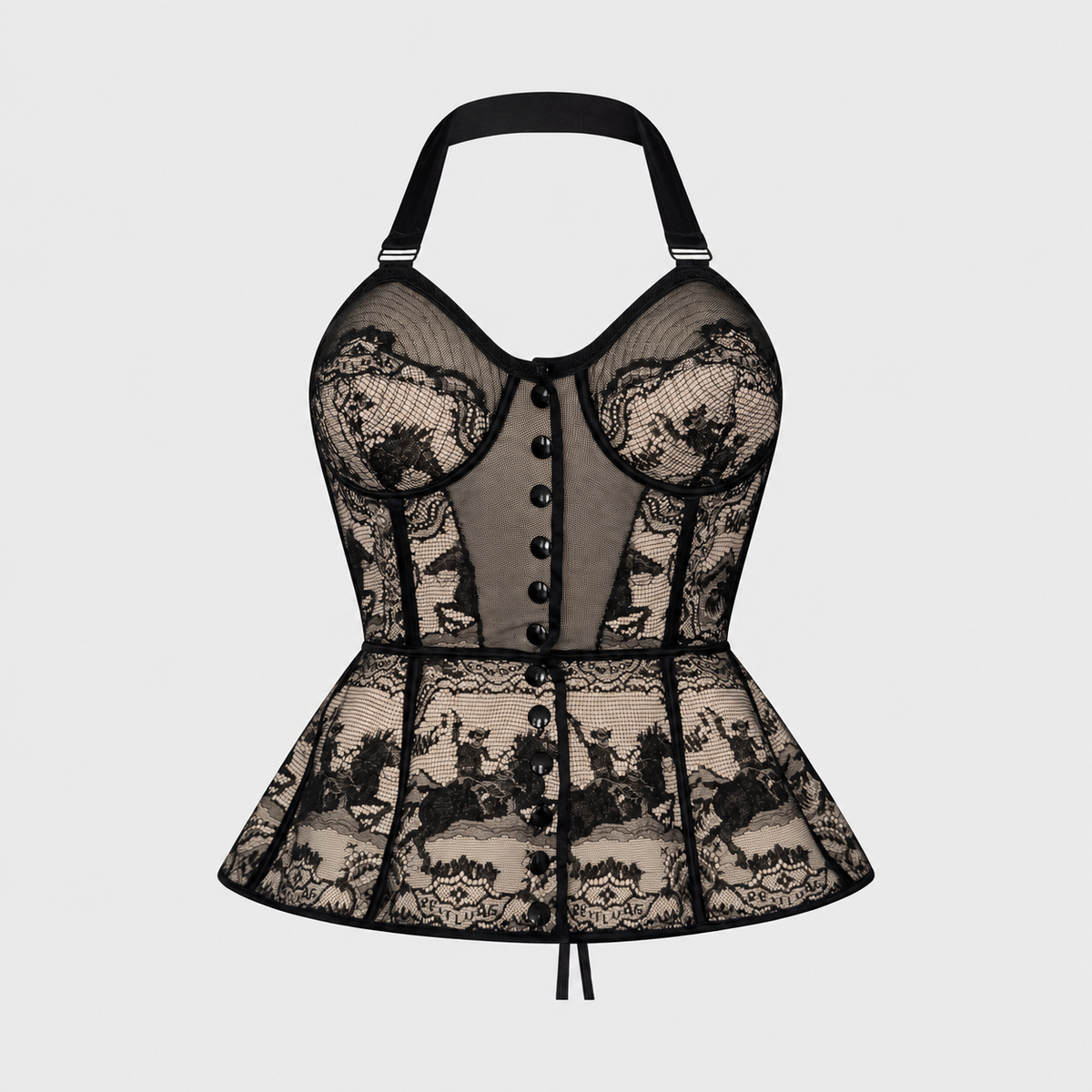 Black Lace Cone Bra Bustier Jean Paul Gaultier SS 1988