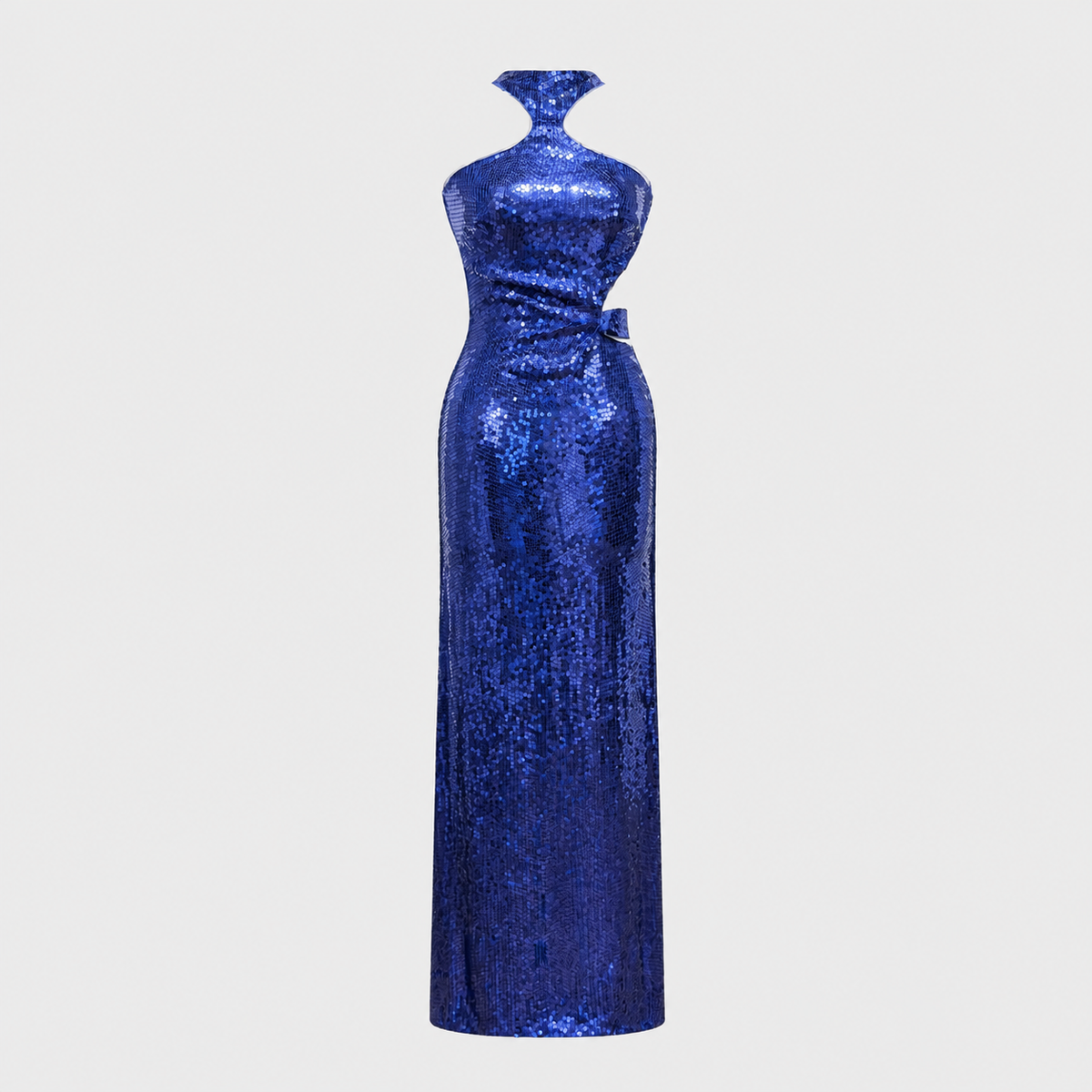 Blue Sequin Halter Gown Gucci par Tom Ford  FW 2004