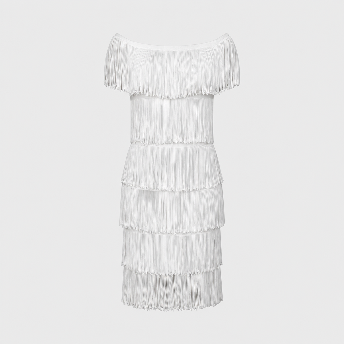 White Fringe Dress Loris Azzaro 1969