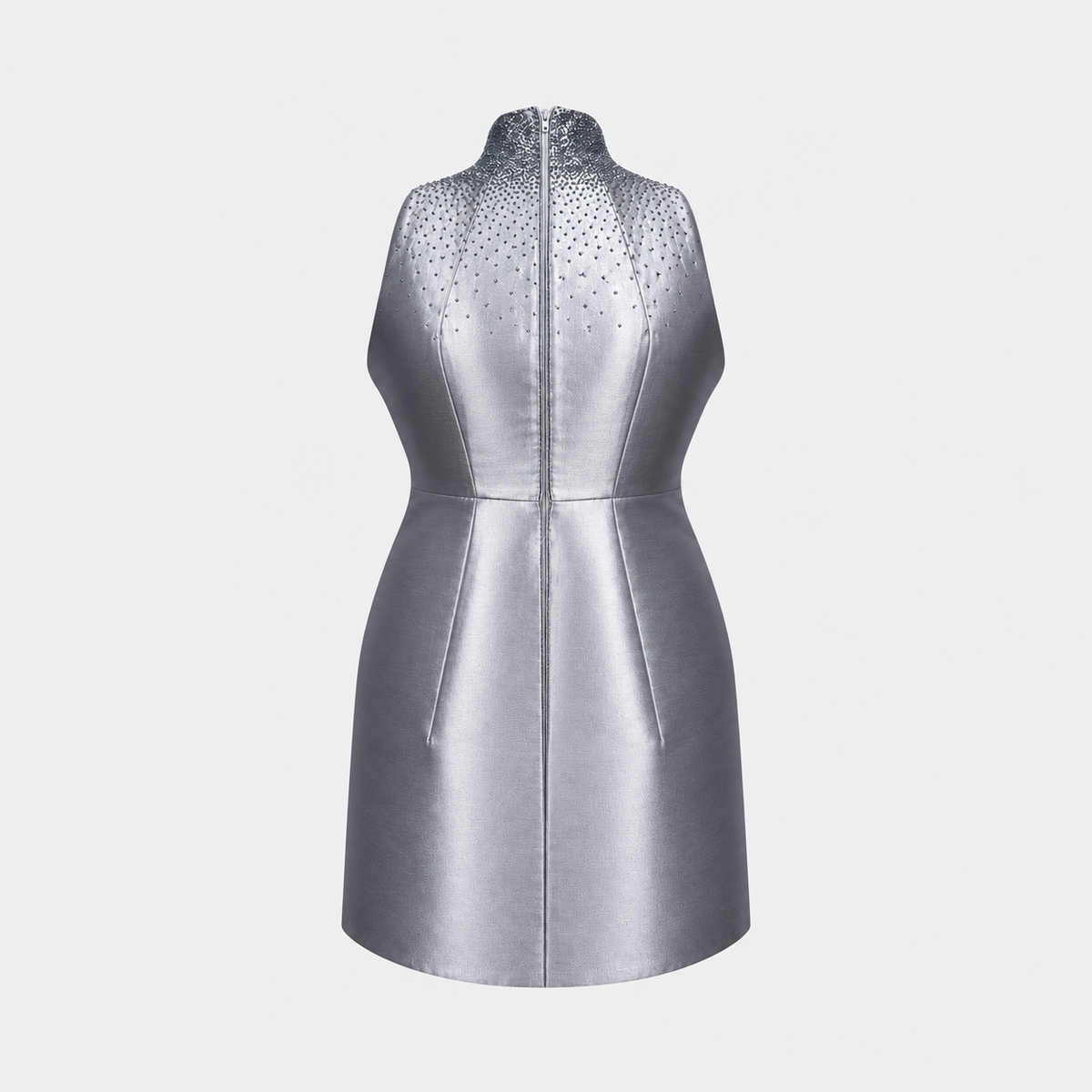 Grey Beaded A-Line Dress Prada 1990s
