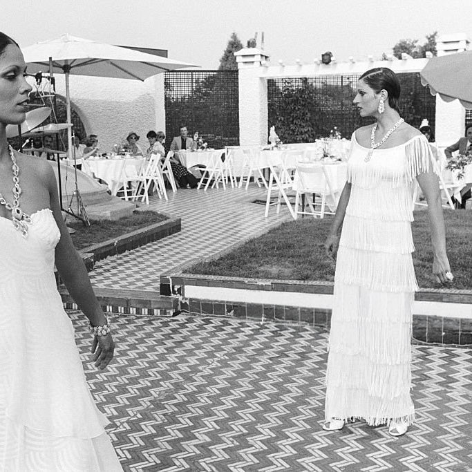 White Fringe Dress Loris Azzaro 1969